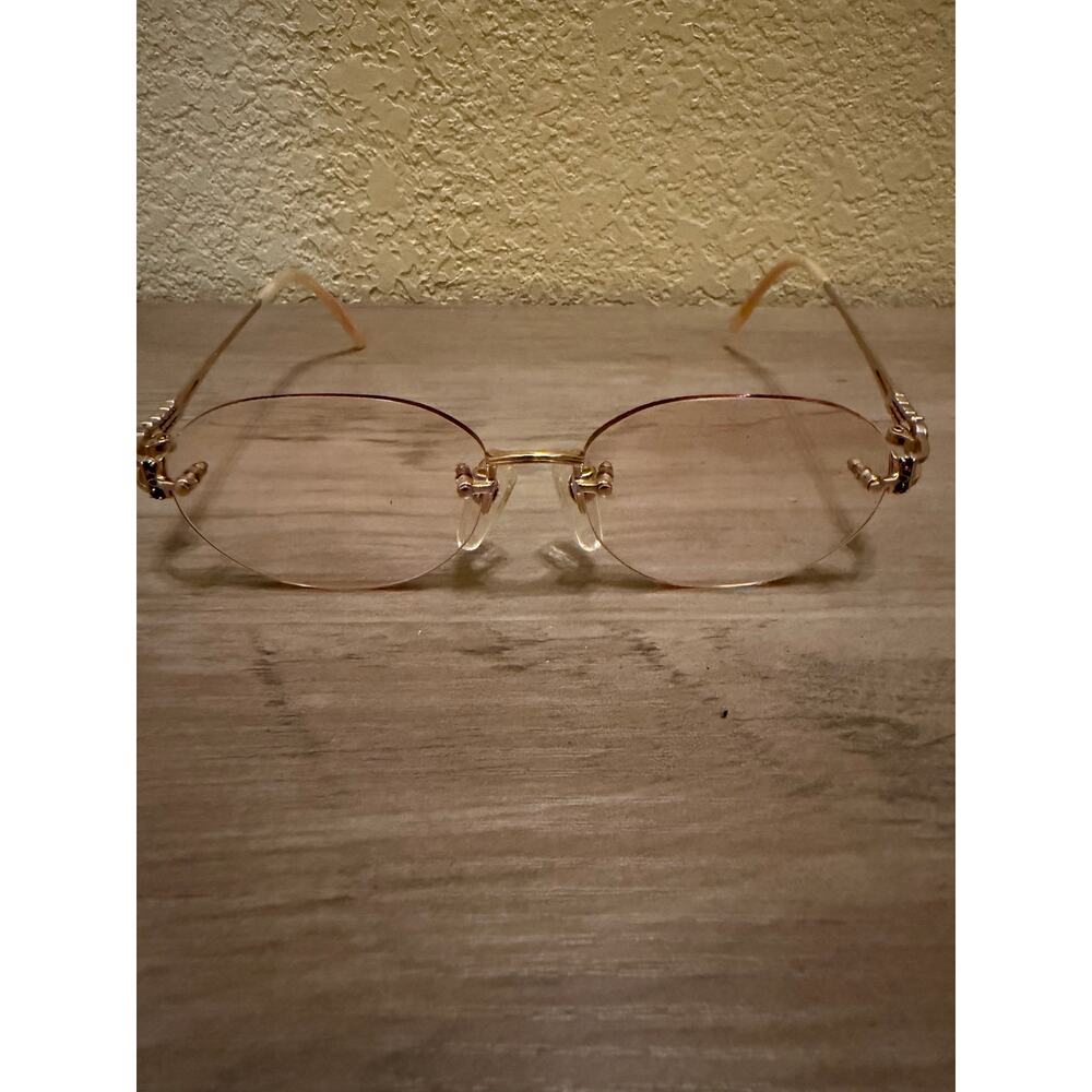 Celine Rimless Gold Wire Eyeglasses Frames (Vintage Minimalist Style)